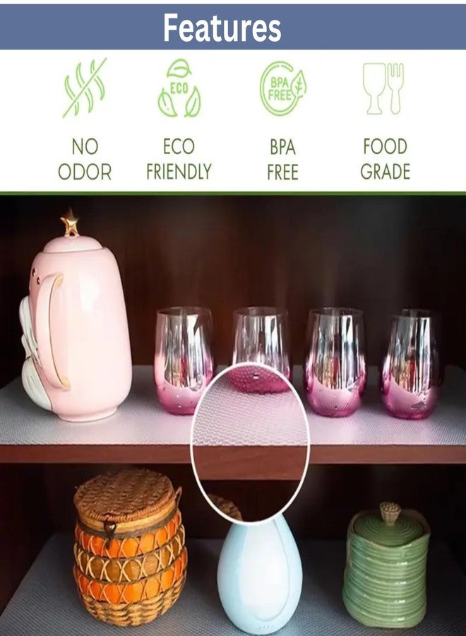 PulGos Waterproof, Washable & Reusable Anti Slip Mat (45 cm * 300 cm) - Shelf Liner for Kitchen Shelves, Fridge Liners & Drawer Mats | Non Adhesive Plastic Sheet | Cupboard Cover for Home & Office - Image 4