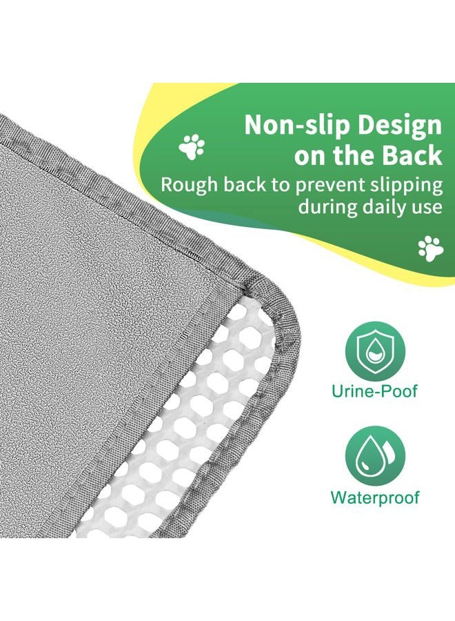GRELY Litter Trapping Mat for Cat,Cat Litter Box Mat, Large Litterbox Matt for Floor 47''X 28'', 2 Layer Catcher Rug for Pet Litterbox, Waterproof Urine Proof, Clean Easily, Non-Slip - Image 4
