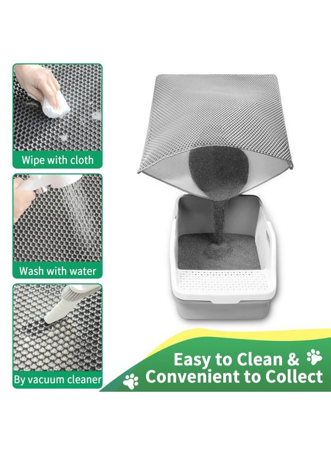 GRELY Litter Trapping Mat for Cat,Cat Litter Box Mat, Large Litterbox Matt for Floor 47''X 28'', 2 Layer Catcher Rug for Pet Litterbox, Waterproof Urine Proof, Clean Easily, Non-Slip - Image 5