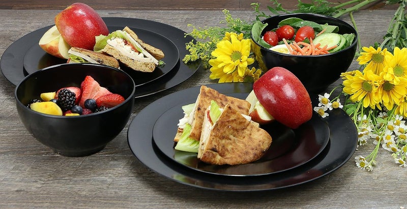 Reston Lloyd Calypso Basics by Reston Lloyd Melamine Dinner Plate Set of 6 Black - Image 4