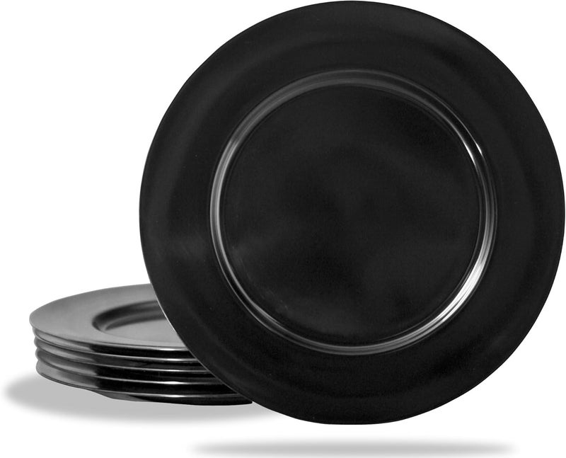 Reston Lloyd Calypso Basics by Reston Lloyd Melamine Dinner Plate Set of 6 Black - Image 1