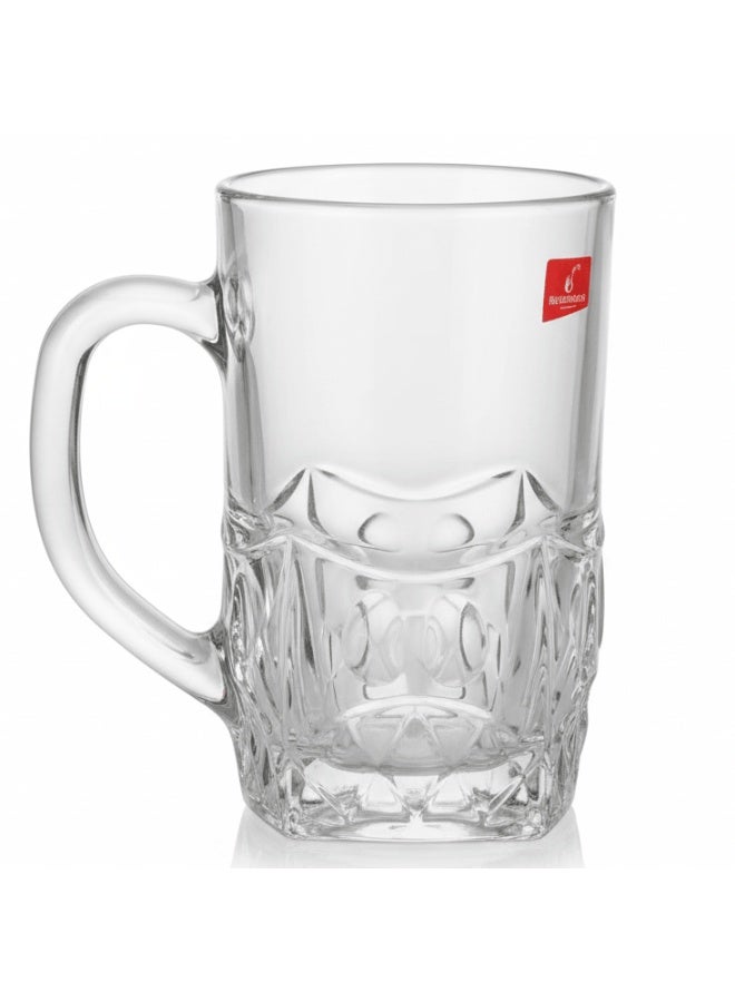 AKDC Blinkmax Crystal Cut Glass 550ml Beer Mug with Heavy Base and Strong Handle for Chilled Beverages - Image 1