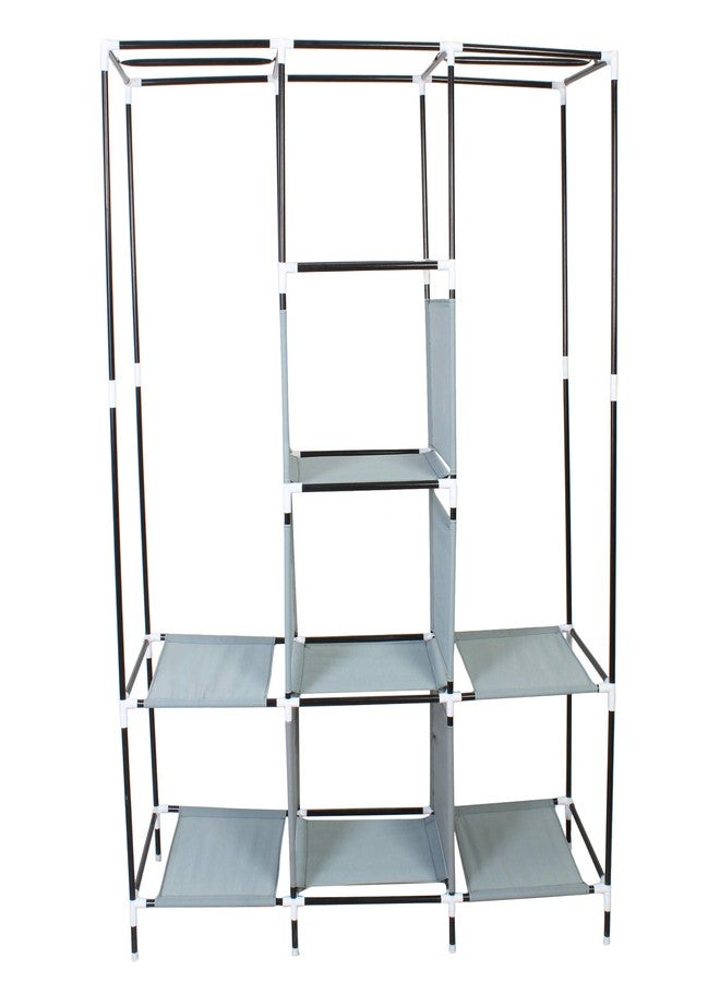 GRAZIA Portable Foldable Wardrobe for Baby, Kids & Adults | DIY Rack Clothes Storage Almirah | Bigger & Better Fabric Closet with Side Pockets on Both Sides Grey, 70-inch - Image 5