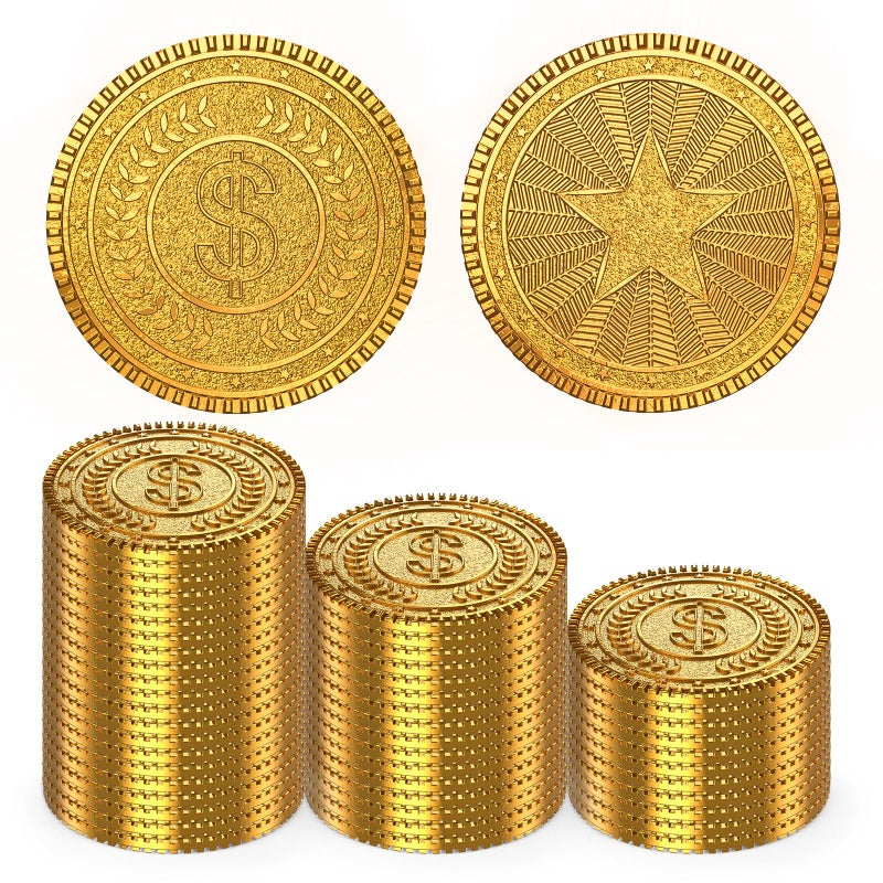 Byhoo 50 PCS Metal Gold CoinsDND Pirate CoinsStress Relief Toolwith Velvet Drawstring Pouch for Board GamesRole PlayingTreasure HuntsPirate Adventure Themed Play Favor - Image 3