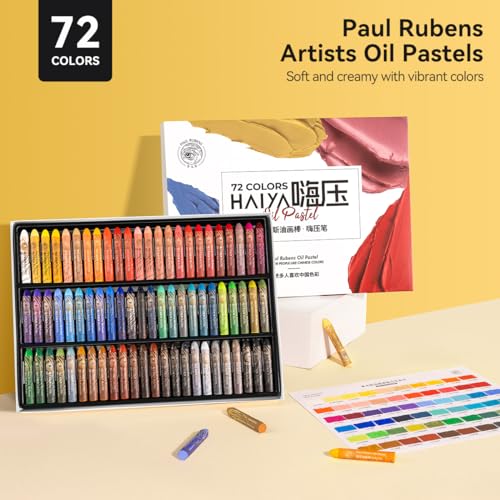 Paul Rubens Oil Pastels Set - 72 Vibrant Colors, Ultra-Soft and Creamy Texture, Easy to Blend for Artists and Beginners - Bullet Head Design for Drawing, Painting, Sketching - Image 5