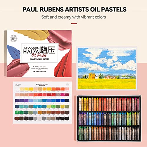 Paul Rubens Oil Pastels Set - 72 Vibrant Colors, Ultra-Soft and Creamy Texture, Easy to Blend for Artists and Beginners - Bullet Head Design for Drawing, Painting, Sketching - Image 2