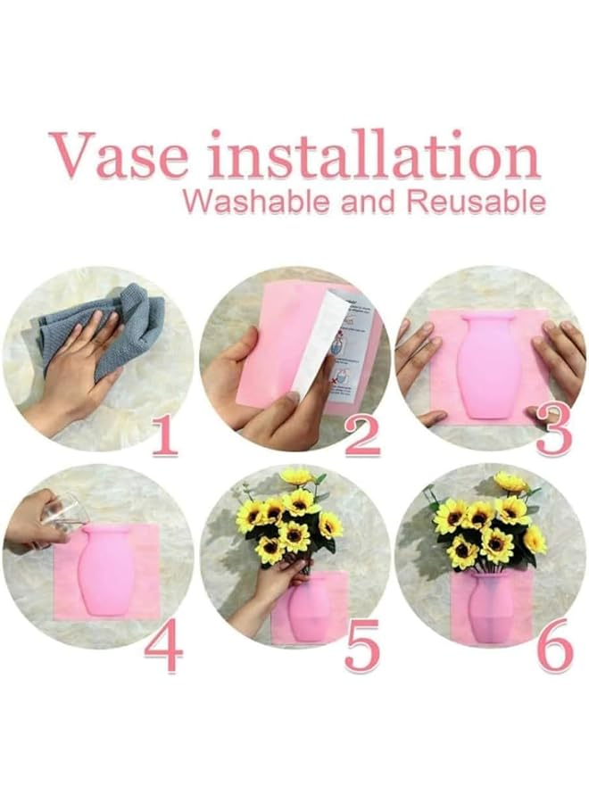 The Bros Magic Silicone Vase, 3-Pcs Silicone Flower Pots, Reusable Wall-Mounted Hanging Vases for Indoor Plants, Succulents, Windows, Modern Home Decoration - Image 5