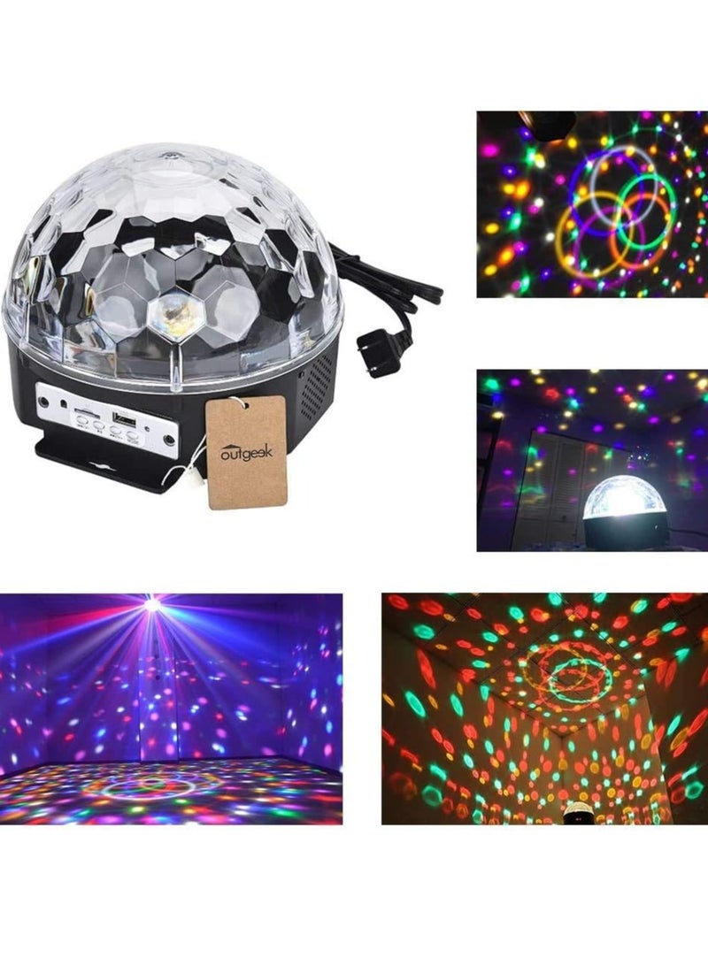 ELTRAZONE Bluetooth LED DJ Stage Lights – 6-Color Rotating Crystal Magic Ball with Sound Activation, Remote, MP3 Play, and USB for Clubs - Image 3