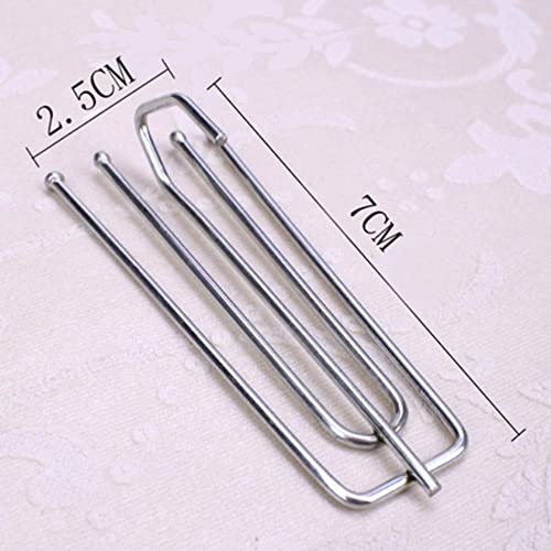 Mateda Stainless Steel Curtain Pleater Tape Hooks, 4 Prongs Pinch Pleat Hook ClipTraverse Pleater 4 End Hooks (60Pcs) - Image 2