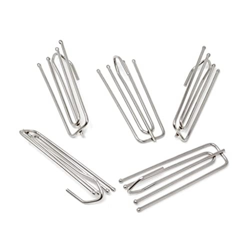 Mateda Stainless Steel Curtain Pleater Tape Hooks, 4 Prongs Pinch Pleat Hook ClipTraverse Pleater 4 End Hooks (60Pcs) - Image 5
