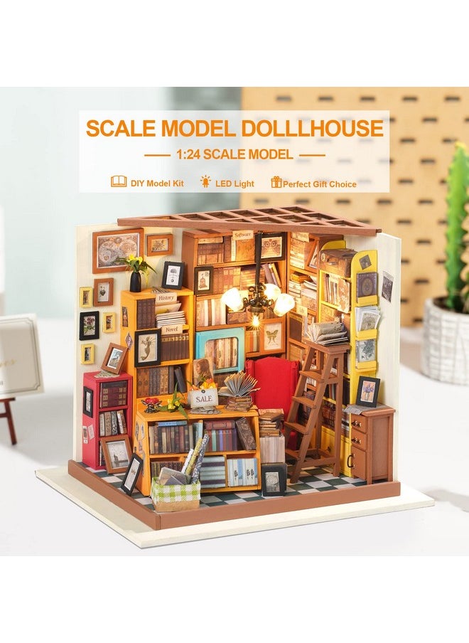 RoWood Diy Miniature Dollhouse Kit, 1:24 Scale Tiny House Building Kits - Sam'S Study  - Image 2