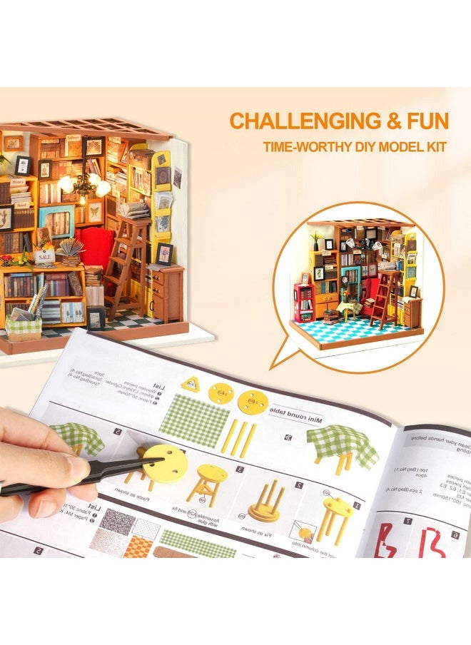 RoWood Diy Miniature Dollhouse Kit, 1:24 Scale Tiny House Building Kits - Sam'S Study  - Image 4