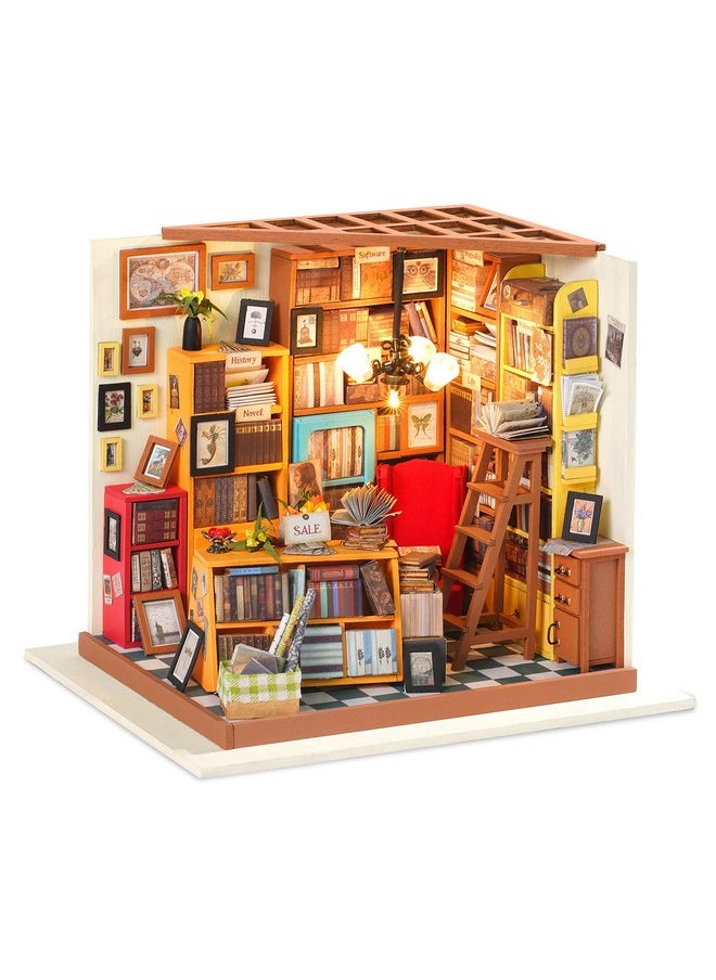 RoWood Diy Miniature Dollhouse Kit, 1:24 Scale Tiny House Building Kits - Sam'S Study  - Image 1