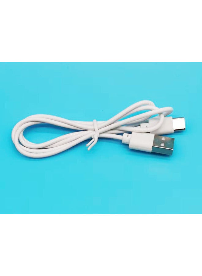 National Standard Copper Type-c Charging Line Small Electrical Appliances Bluetooth Headset Small Lighting Data Line 0.3 Meters Short Line With The Machine Line-Color:National Standard Copper Type-c White—80cm  - Image 1