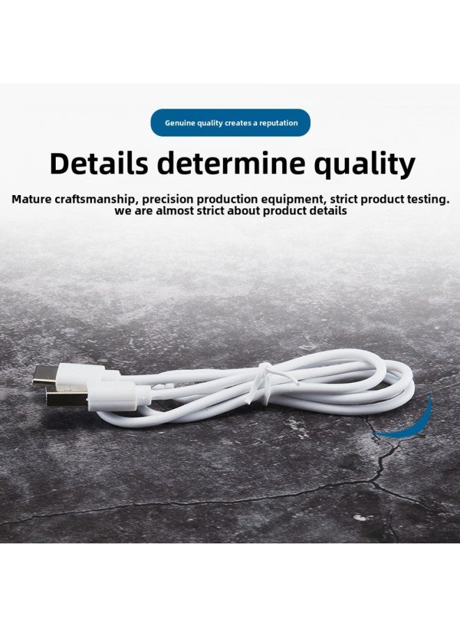 National Standard Copper Type-c Charging Line Small Electrical Appliances Bluetooth Headset Small Lighting Data Line 0.3 Meters Short Line With The Machine Line-Color:National Standard Copper Type-c White—80cm  - Image 3