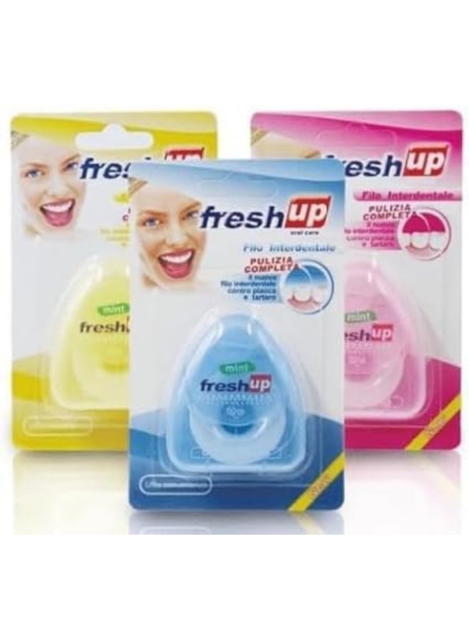 فريش آب خيط تنظيف الأسنان بالشمع بنكهات متنوعة 50 متر - 5 مل 2 قطعة - Image 3
