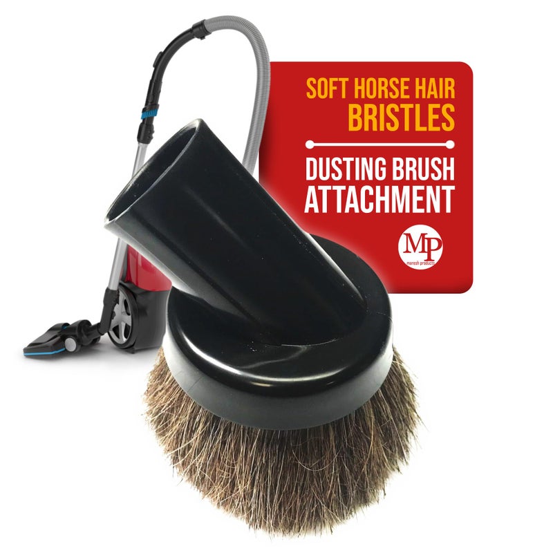 MP Maresh Products Household Cleaning Vacuum Brush Attachment - Horse Hair Vacuum Cleaner Accessories, Soft, Dust Floor Brush, Compatible with Shop Vac 1-1/4" Cleaners for Hard Surfaces - Black - Image 1