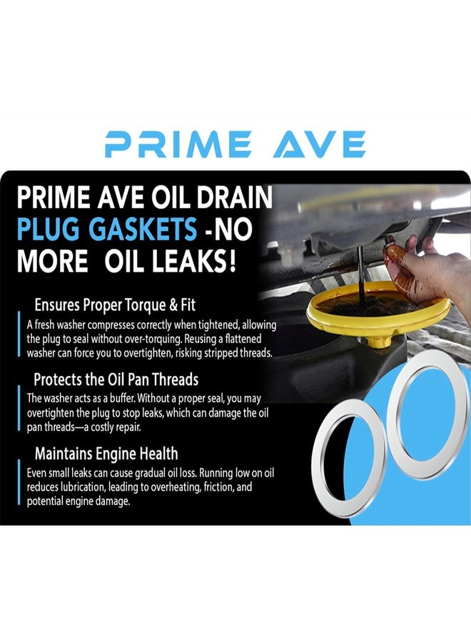 Prime Ave 5 Rear Differential and 5 Automatic Transmission Plug Washers for Leak-Proof Solid Seal - Aluminum Crush Washers Compatible with Honda & Acura Part# 90471-PX4-000 & 94109-20000 - Image 2