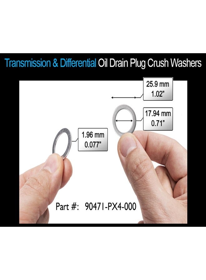 Prime Ave 5 Rear Differential and 5 Automatic Transmission Plug Washers for Leak-Proof Solid Seal - Aluminum Crush Washers Compatible with Honda & Acura Part# 90471-PX4-000 & 94109-20000 - Image 5