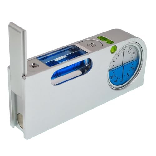 The Yan He Solid aluminum alloy small level ruler tilt angle measurement portable mini adjustable horizontal bubble magnetic universal bubble blueblue - Image 1
