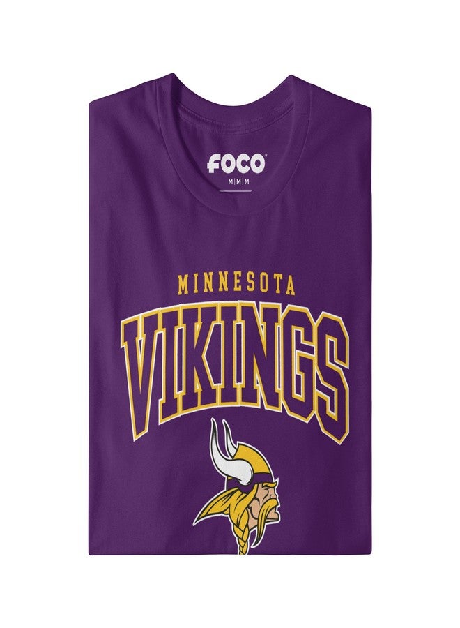 FOCO Minnesota Vikings NFL Mens Classic Arched Logo T-Shirt - Team Purple - L - Image 4