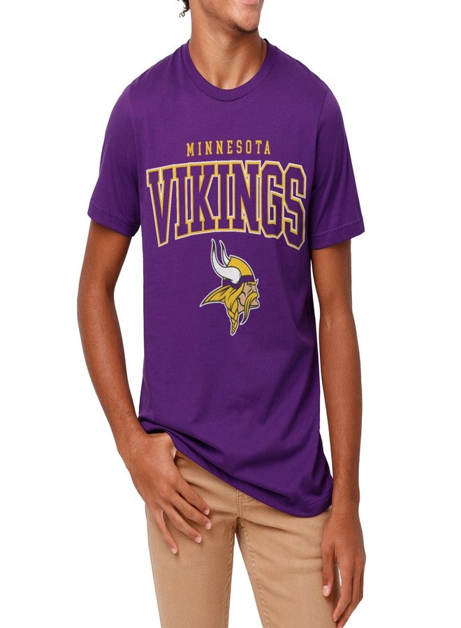 FOCO Minnesota Vikings NFL Mens Classic Arched Logo T-Shirt - Team Purple - L - Image 1