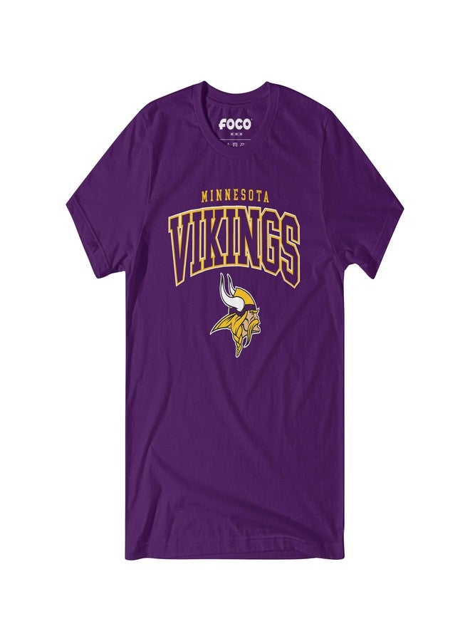 FOCO Minnesota Vikings NFL Mens Classic Arched Logo T-Shirt - Team Purple - L - Image 2