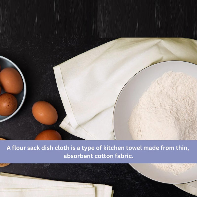 WHITEWRAP Flour Sack Towels| Tea Towel for Crafts| Kitchen Dish Cotton Blank Towel for Embroidery|Baking Bread Proofing Linen Cover| Thick Absorbent Quick Dry| 3 Pack 18""x28""Natural - Image 1