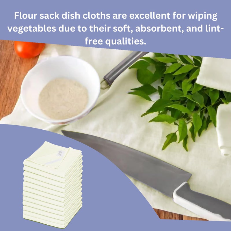 WHITEWRAP Flour Sack Towels| Tea Towel for Crafts| Kitchen Dish Cotton Blank Towel for Embroidery|Baking Bread Proofing Linen Cover| Thick Absorbent Quick Dry| 3 Pack 18""x28""Natural - Image 2