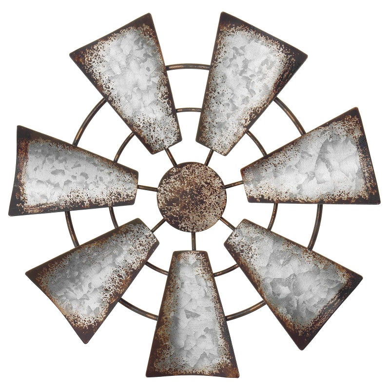 Mkono Mkono 115 Small Farmhouse Windmill Wall Decor Rustic Iron Wall Hanging Decoration Metal Wall Art Ornament for Bedroom Nursery Living Room Dorm Home 
