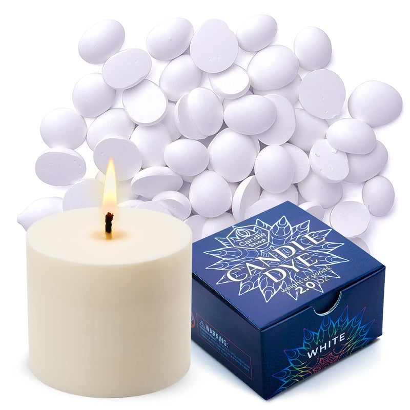 White Candle Dye 2oz for Soy Candle Making Highly Concentrated Candle Wax Dyes Candle Shop Premium Color Dye Chips for Soy Wax Beeswax Paraffin
