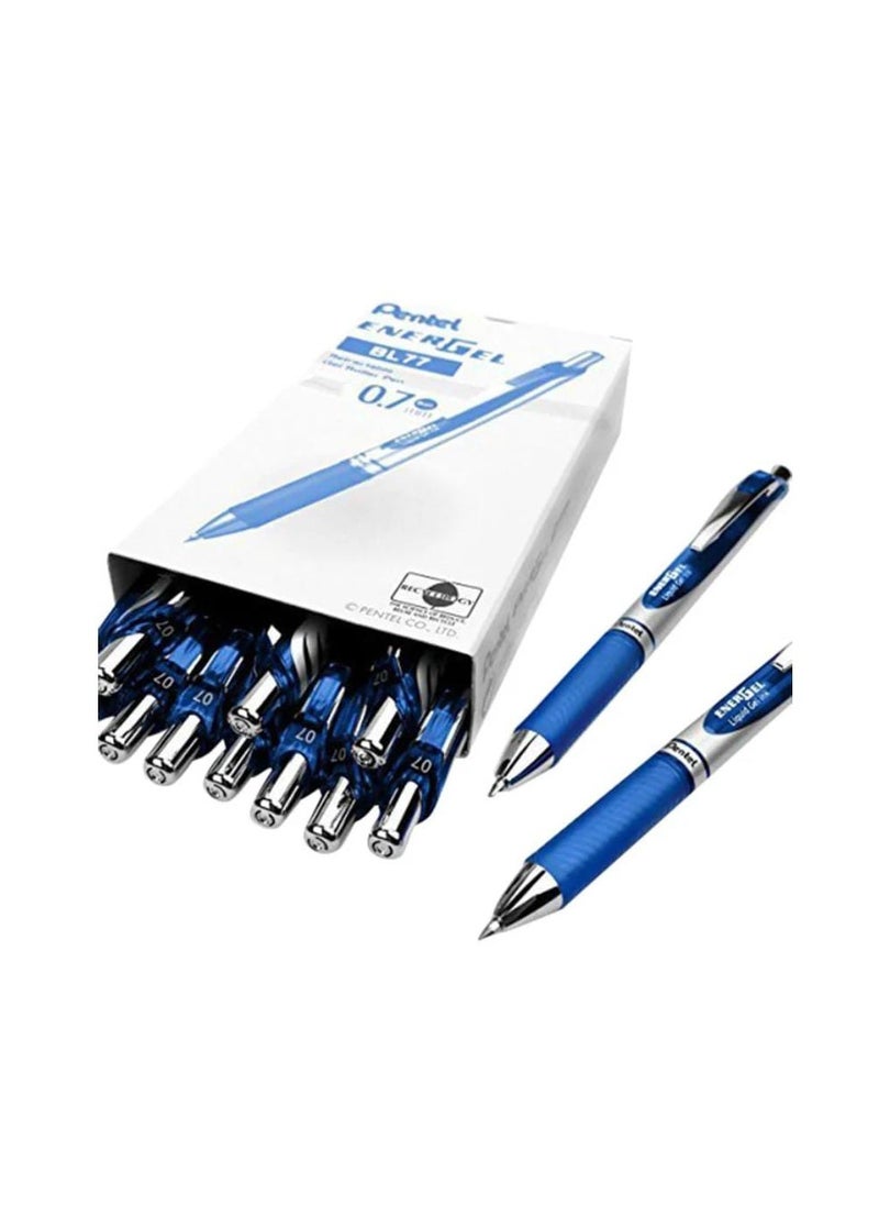 Pentel EnerGel  BL77 - Retractable  Gel Ink Pen - 0.7mm - Blue - Box of 12  - Image 1