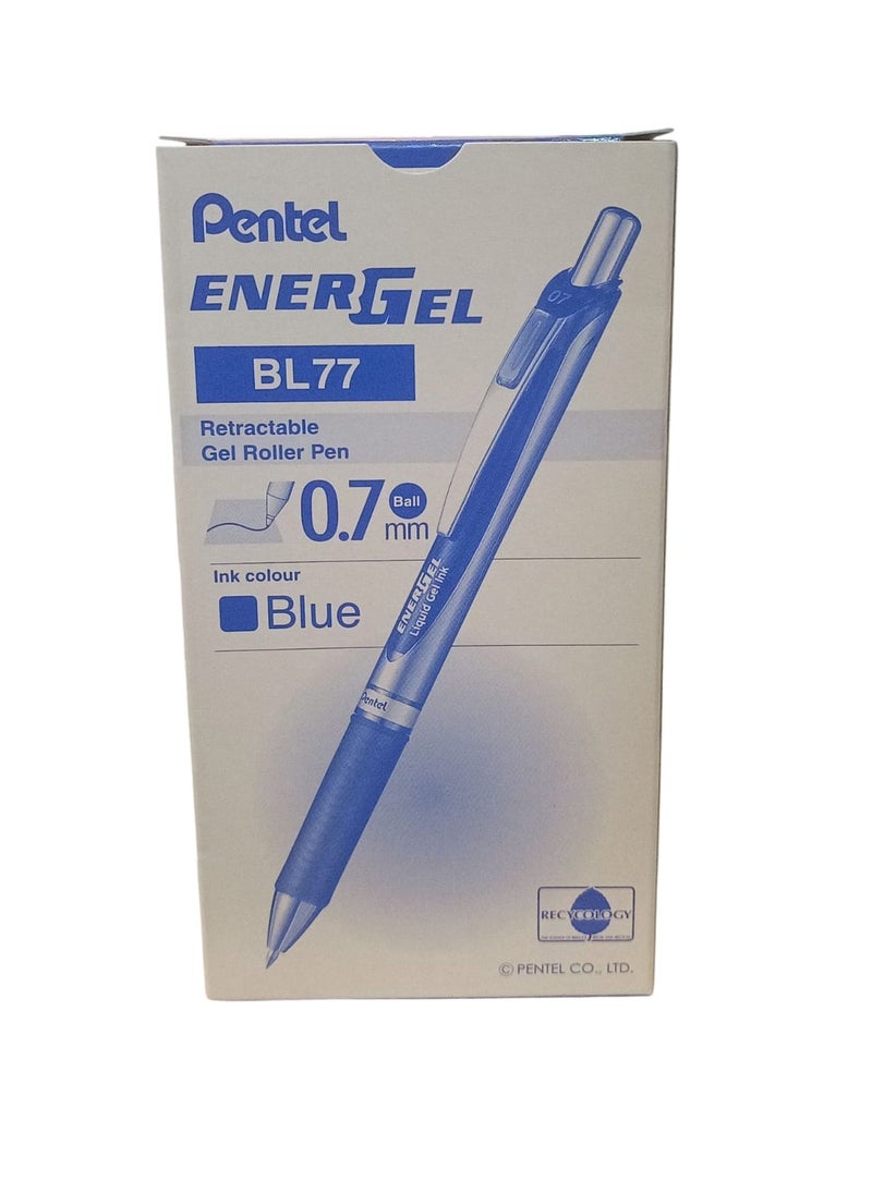 Pentel EnerGel  BL77 - Retractable  Gel Ink Pen - 0.7mm - Blue - Box of 12  - Image 2