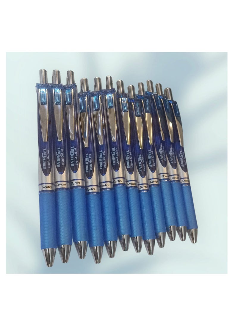 Pentel EnerGel  BL77 - Retractable  Gel Ink Pen - 0.7mm - Blue - Box of 12  - Image 4