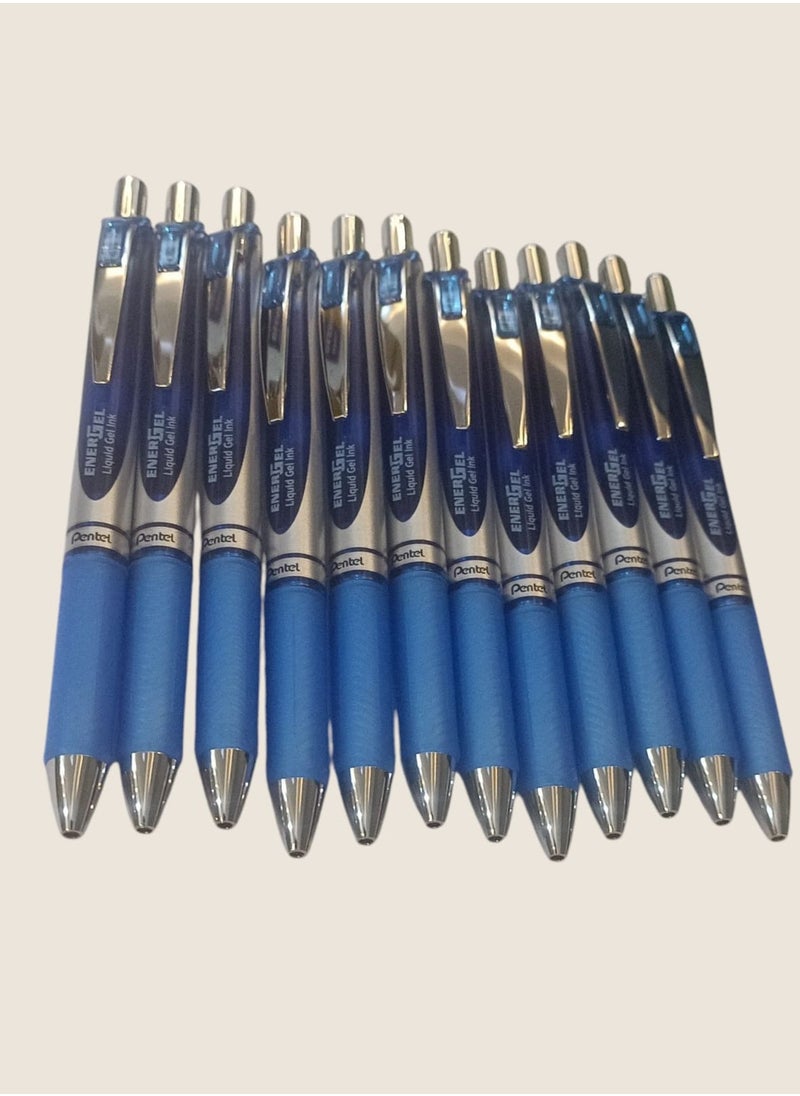 Pentel EnerGel  BL77 - Retractable  Gel Ink Pen - 0.7mm - Blue - Box of 12  - Image 5
