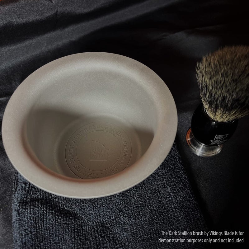 Vikings Blade Luxury Shaving Soap Bowl, Sandblasted Steel for Fast, Thick Lather, Unbreakable, Tactile Texture, Great for Most Pucks & Soaps (GRAND Chairman, 3.55â€ Diameter) - Image 2