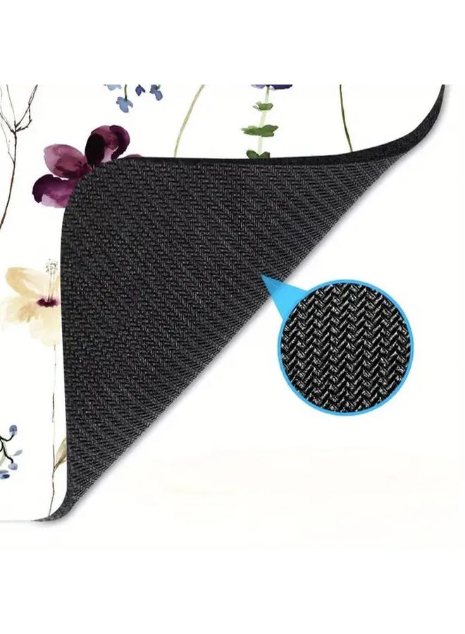 Square Flower Mouse Pad with Anti Slip Rubber Base Vibrant Floral Design White Background Office Desk Decor - Image 5