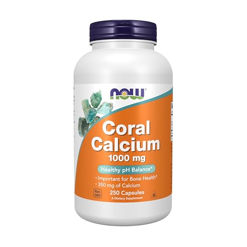 NOW Foods Supplements Coral Calcium 1000 mg Bone Health Healthy pH Balance 250 Veg Capsules