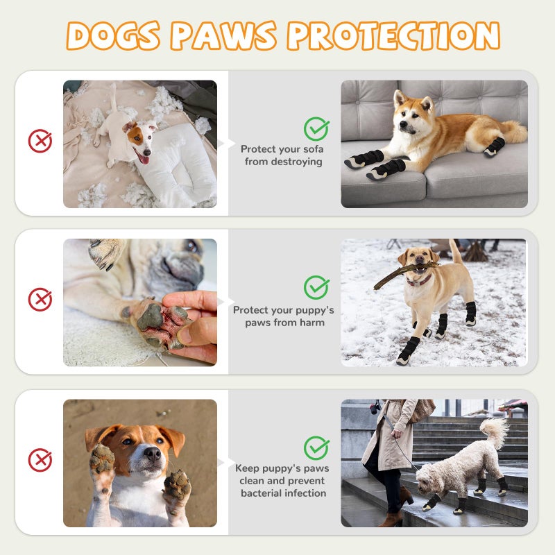 TEWIWAP Dog Shoes for Large Small Medium Dogs, Dog Snow Boots Winter, Dog Booties and Paw Protectors to Prevent Licking, Anti-Slip Dog Shoes with Reflective for Hot Pavement,Hardwood Floors, Hiking (Size 3) - Image 4