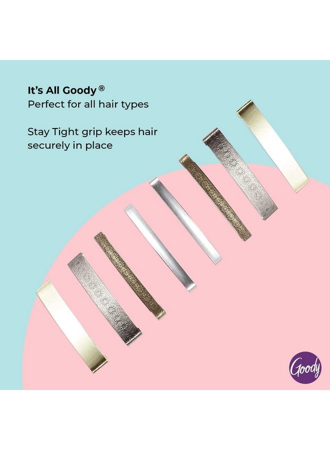 Goody Goody Stay Tight Hair Barrettes - 8 Ct, Assorted Metallic Colors, Non-Slip Flat Hair Clips, Comfortable & Versatile Hair Accessories for Women & Men, Hair Clips for All Hair Types - Image 3