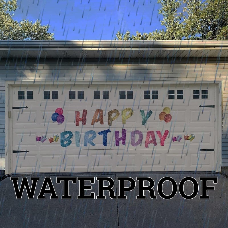 VictoryStore VictoryStore Jumbo Happy Birthday Garage Magnet Rainbow Sparkle Print Large Birthday Magnets Indoors and Outdoors 19688  - Image 5