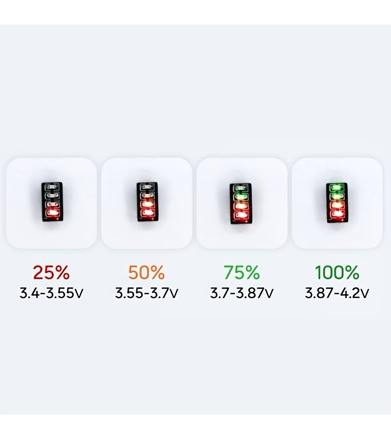 4 Channel 3.7V 4.2V 1S High Precision Lithium Ion Polymer Battery Meter Indicator LED Display Mini Tester 3 Pcs - Image 3