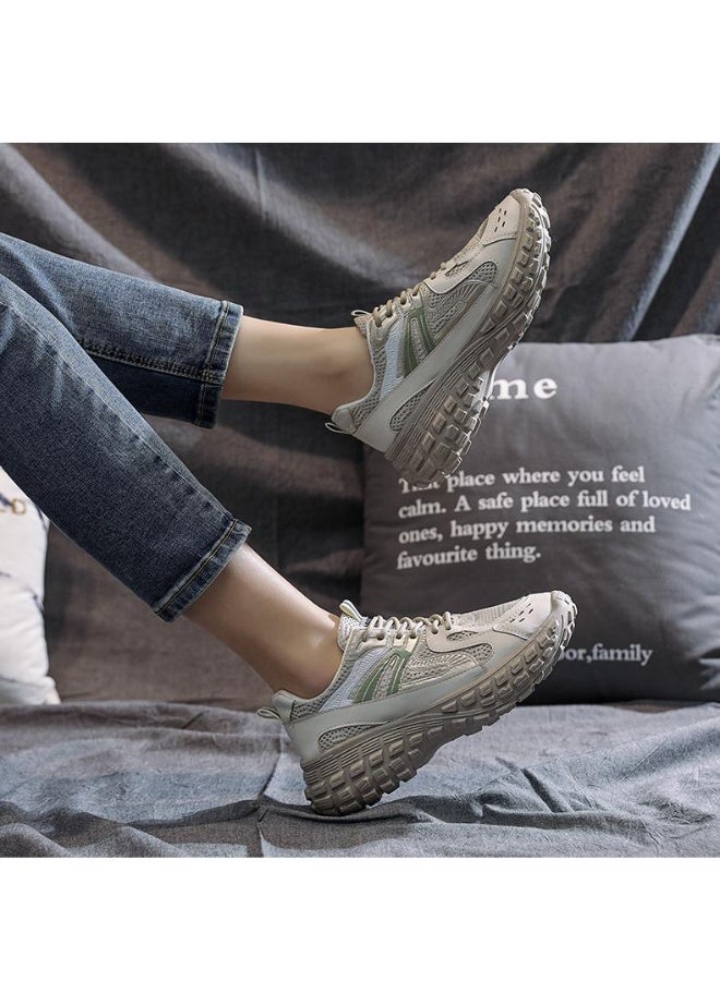 NIBEMINENT Women Genuine Leather Sneakers Round Toe Platform Flats Mixed Colors Lace-up Ladies Fashion Shoes Spring Autumn - Image 4