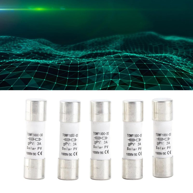 5PCS 1000V DC Overcurrent Protection Tube, 10x38mm Fast Acting PV Break Device 20KA Capacity for Photovoltaic Array and Combiner Box (3a) - Image 4