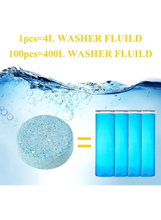 Bluejw 100 Piece Car Windscreen Glass Concentrated Washer Tablets Solid Car Brushing Tablets Glass Solid Wiper﻿ - Image 3