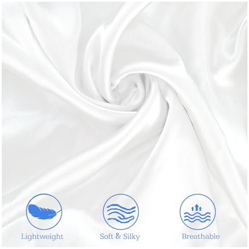 Zelimun Satin Pillowcase for Zelimun Cervical Pillow Only, Ergonomic Case, Smooth & Soft Pillowcase for Sleeping, White Pillow Cover with Zipper - Image 4