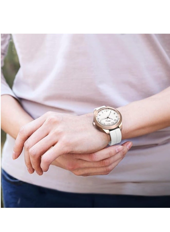 ELTRAZONE Magnetic Silicone Watch Band Strap – Quick Release Soft Sport Band for Men & Women – Skin-Friendly, Sweat-Resistant Design with Magnetic Folding Clasp – Compatible with 16mm, 18mm, 19mm, 20mm, and 22mm Watches – Perfect for Daily Wear and Sports Activities – Stylish White Color - Image 4