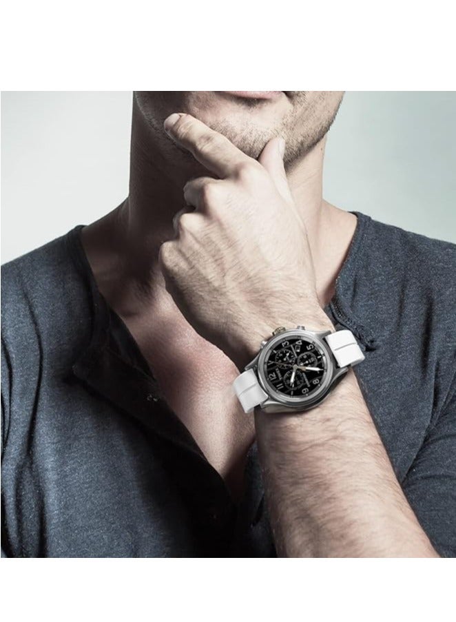 ELTRAZONE Magnetic Silicone Watch Band Strap – Quick Release Soft Sport Band for Men & Women – Skin-Friendly, Sweat-Resistant Design with Magnetic Folding Clasp – Compatible with 16mm, 18mm, 19mm, 20mm, and 22mm Watches – Perfect for Daily Wear and Sports Activities – Stylish White Color - Image 3