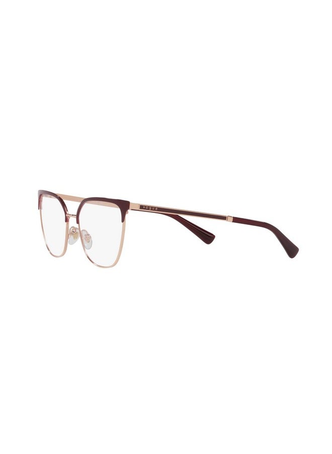 Vogue Eyewear Women'S Vo4249 Square Prescription Eyewear Frames, Top Bordeaux/Rose Gold/Demo Lens, 51 Mm  - Image 3