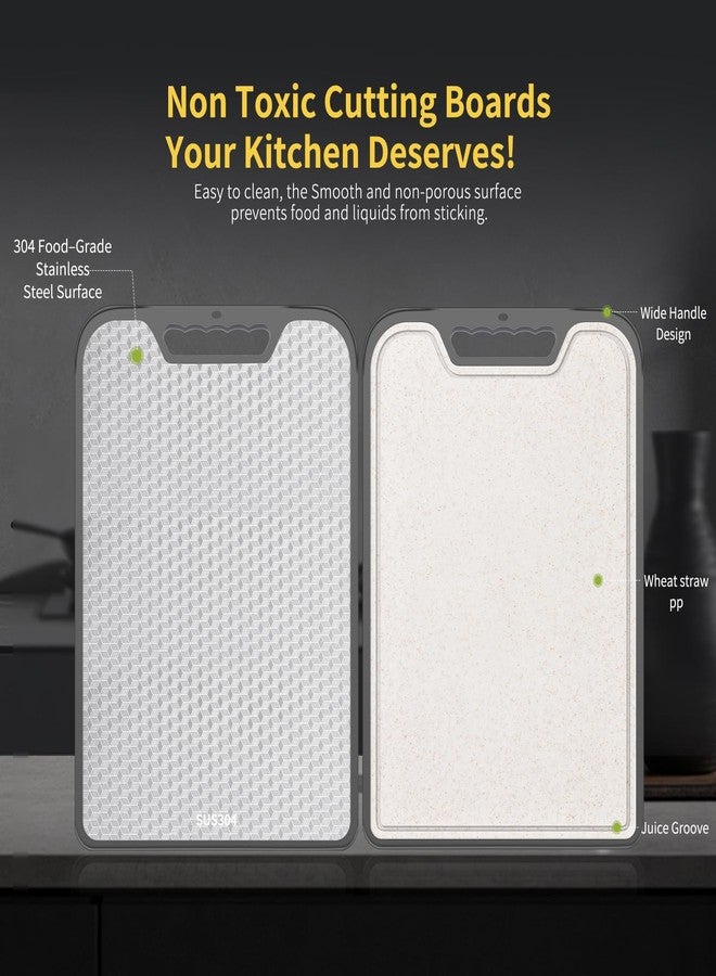 GIUOIDUO stainless steel Cutting Board for Kitchen, Cutting Board Double Sided Food Grade, Anti slip, scratch resistant, Easy to Clean Large Size 16”×11” - Image 5